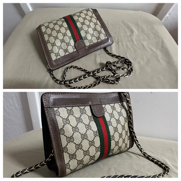 Authentic Gucci GG Sherry Monogram Mini Clutch On Chain - Picture 4 of 12